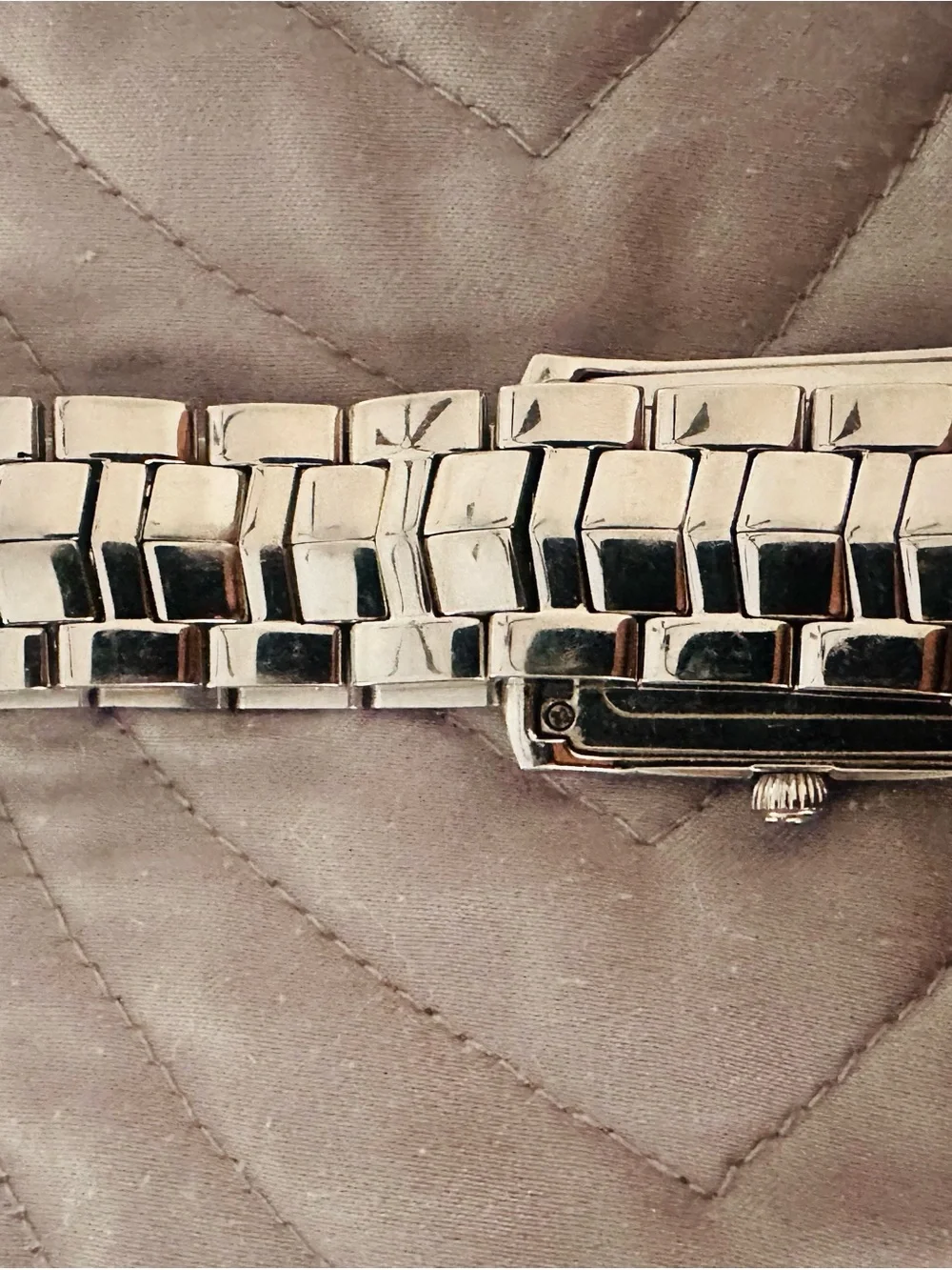 Men's Silver Stainless Steel Square Dress Watch - Brand: Unknown